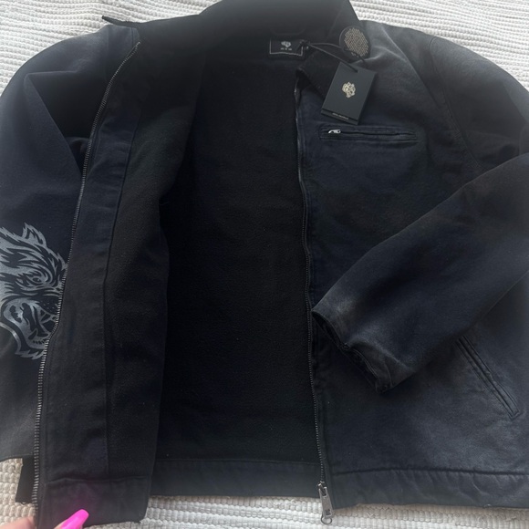 Darc Sport “Been Through It Hard Work” Zip Jacket – Distressed Blackout - Picture 5 of 16